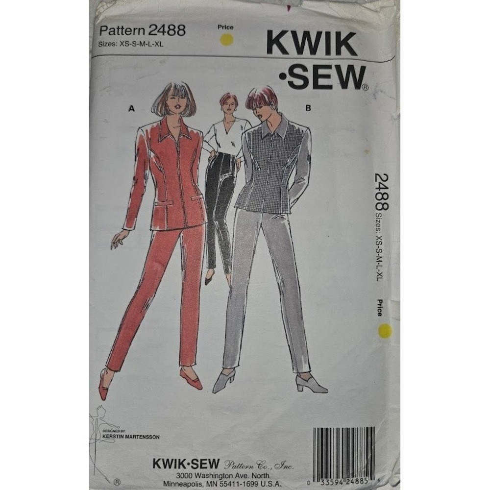 Kwik Sew 2488 Women Jacket Shirt Pants Sewing Pattern XS-XL Kerstin Martensson